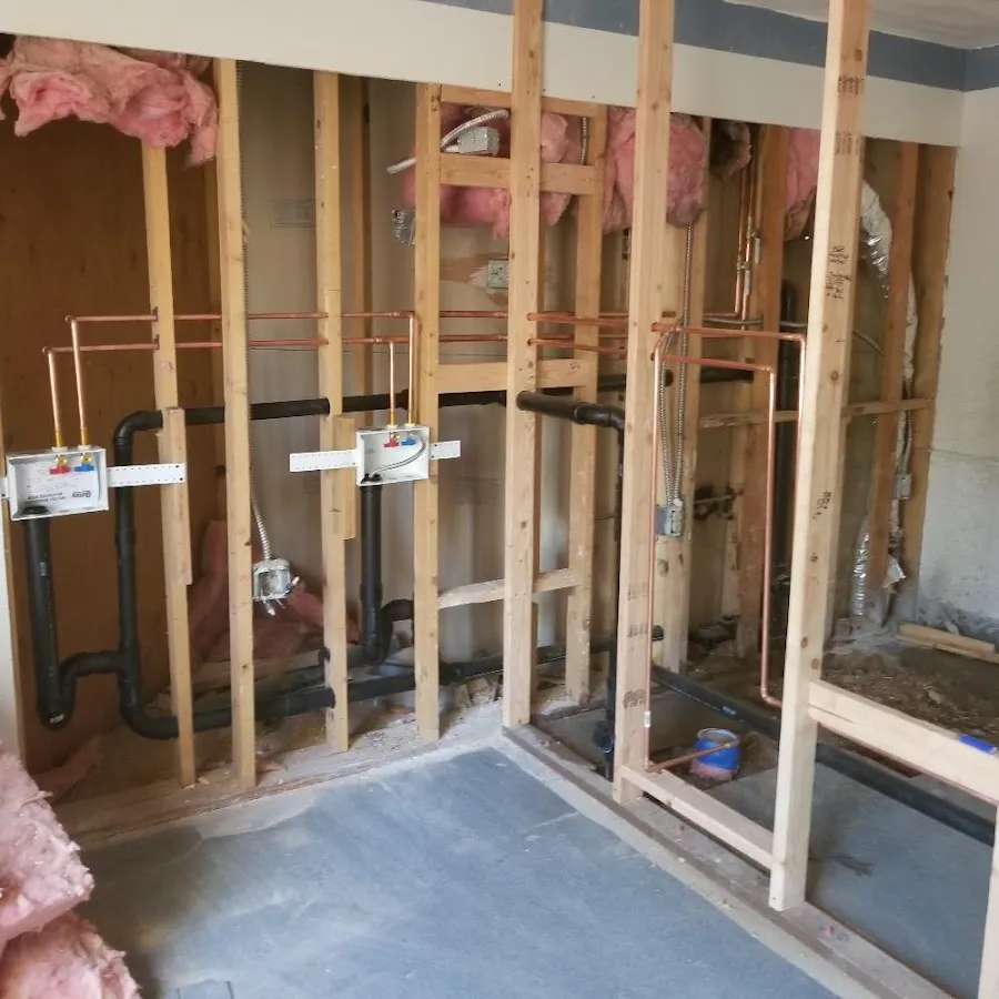 Copper pipe rough-in and plumbing installation in Litchfield Beach